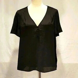 PAIGE Black Sevina blouse size large (T141)